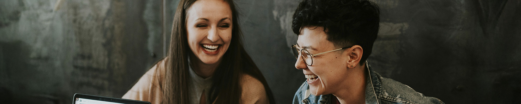 Two women laughing