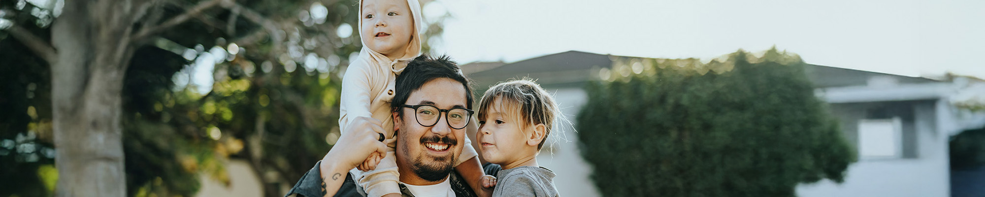 Father with two children