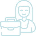 Woman with briefcase icon