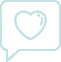 Speech bubble with heart inside